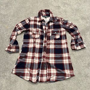 Market & spruce 3/4 length plaid button down XS